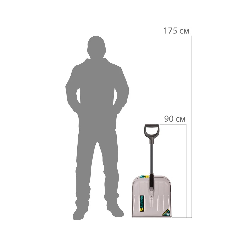 Лопата для снега Amigo Grande Val Alpina parking 78105, автомобильная, поликарбонат, с алюминиевым черенком