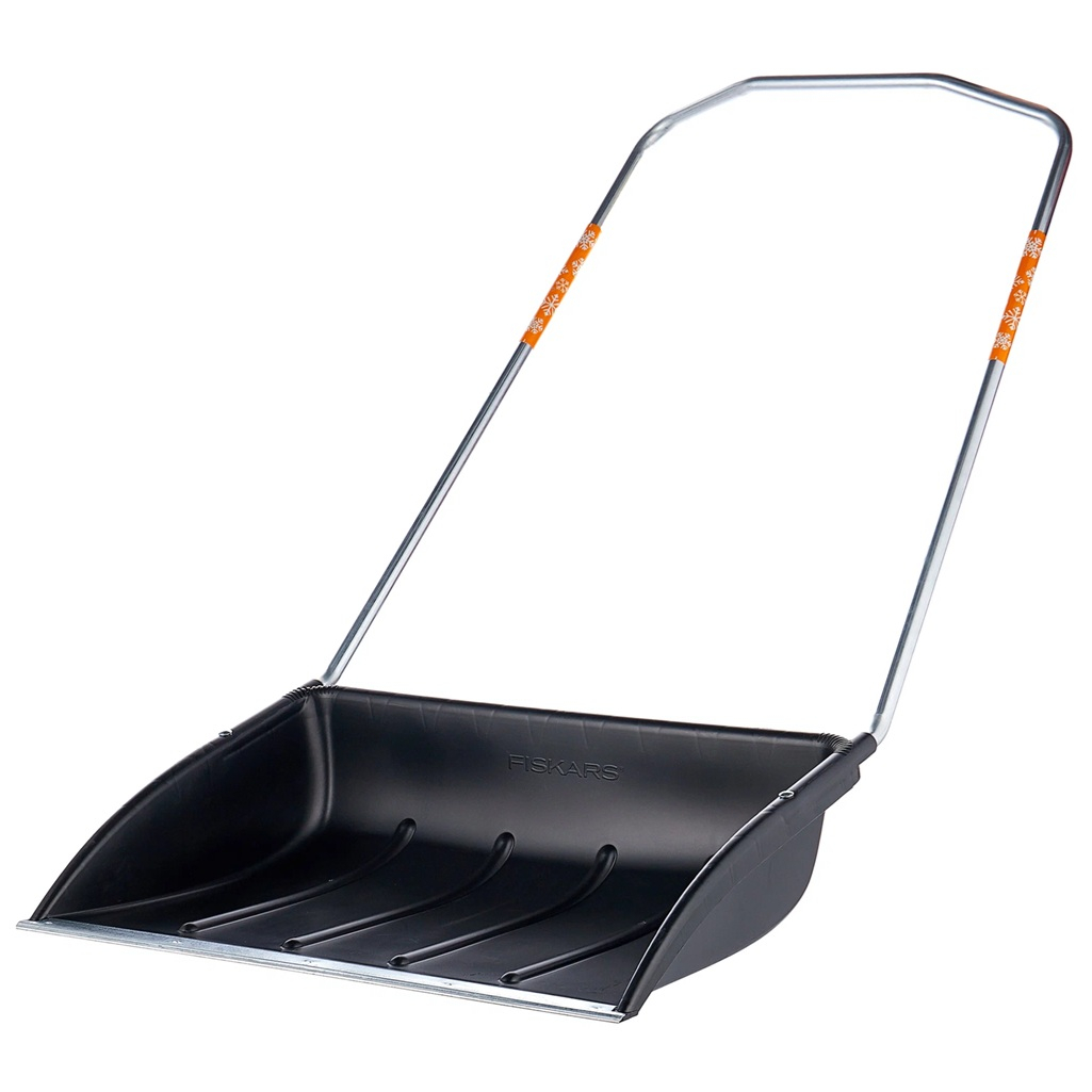 Лопата для снега Fiskars Snow Xpert 143021 с металлической пластиной, алюминиевая рукоятка, пластик, скрепер