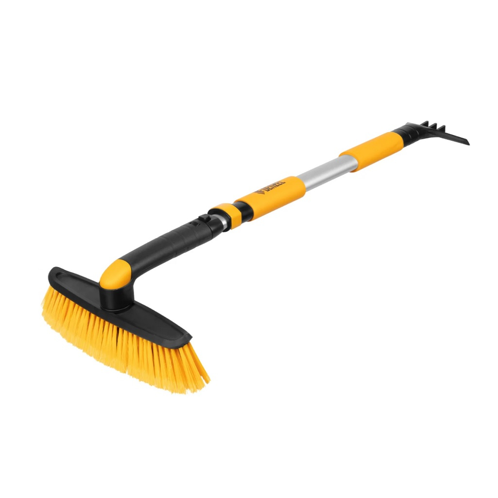 Щетка-сметка для снега Denzel 55326 со скребком, телескопическая, автомобильная, пластик, 750-1120 мм