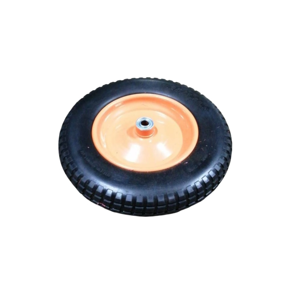 Колесо полиуретановое с подшипником 3.25х8 дюймов, втулка 20 мм, оранжевое