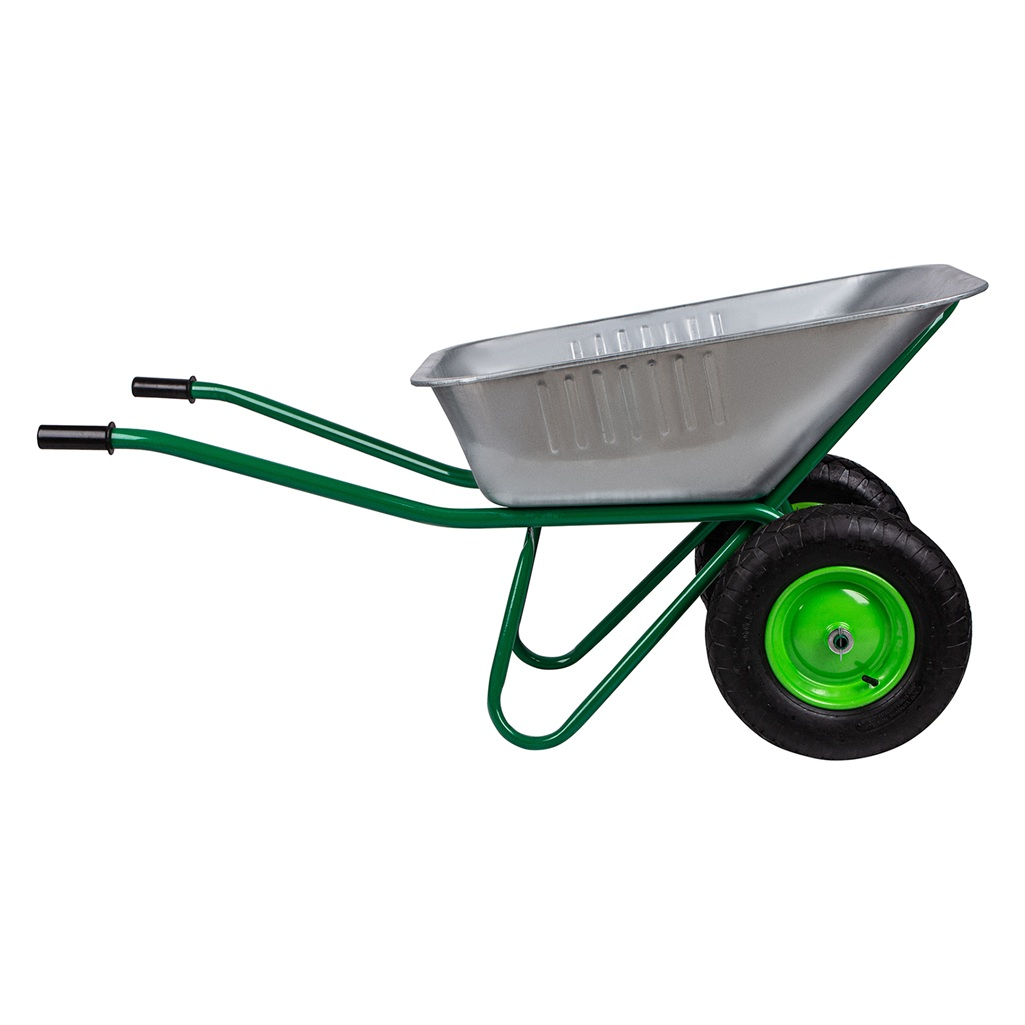 Тачка садовая Сибртех 2-х колесная, оцинкованная, грузоподъемность 320 кг, 100 литров