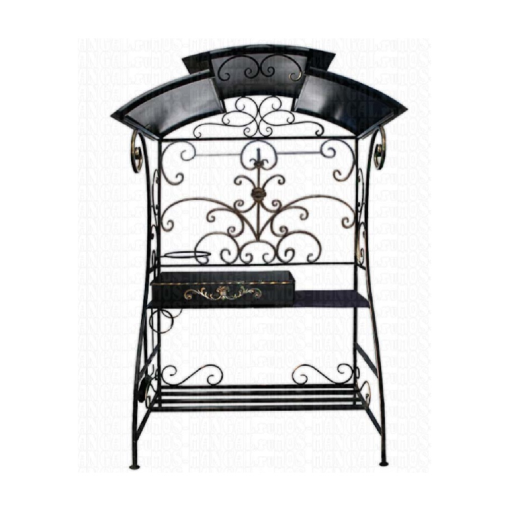 Мангал стальной Вегас, с дровницей и подвесом для казана, 1050х1500х2200 мм