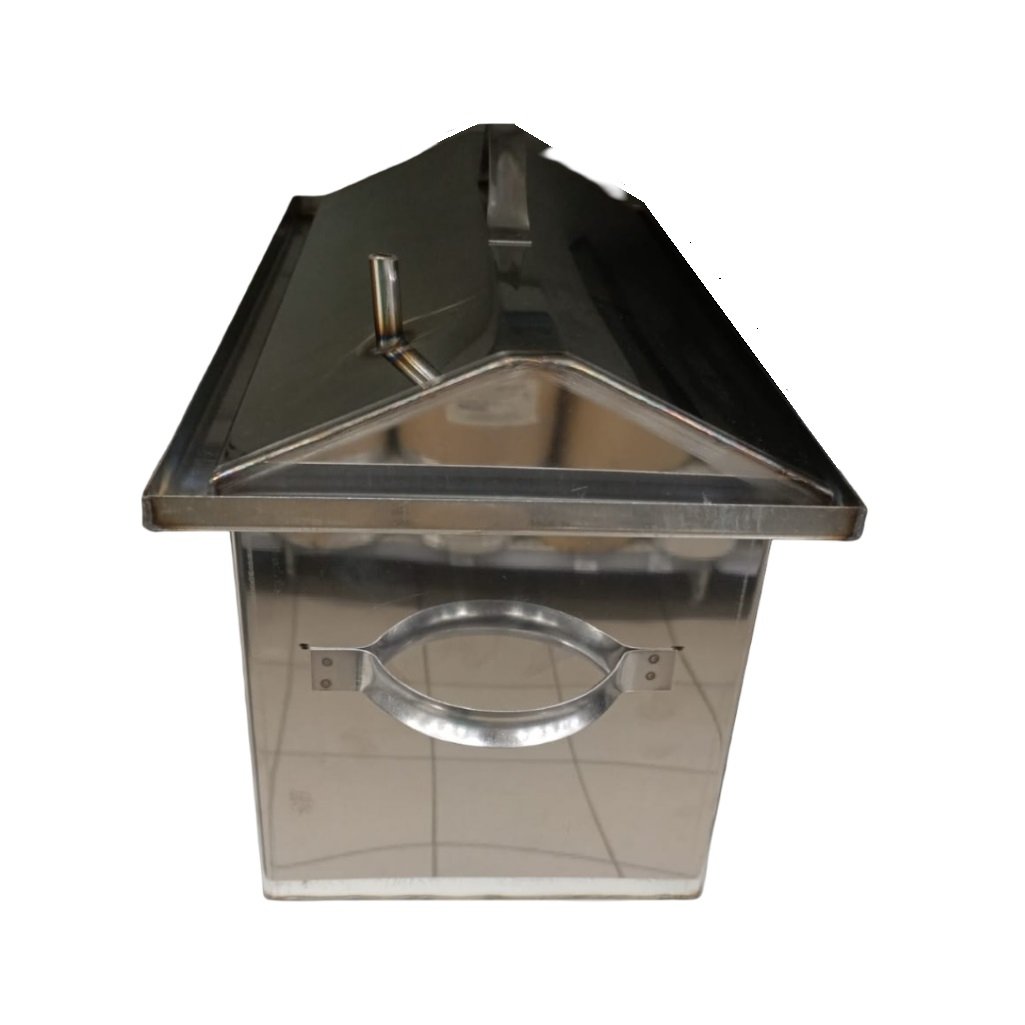 Коптильня горячего копчения ЭЛИТ Мини, крышка домиком, 200х200х400 мм, 16 л, нержавеющая сталь