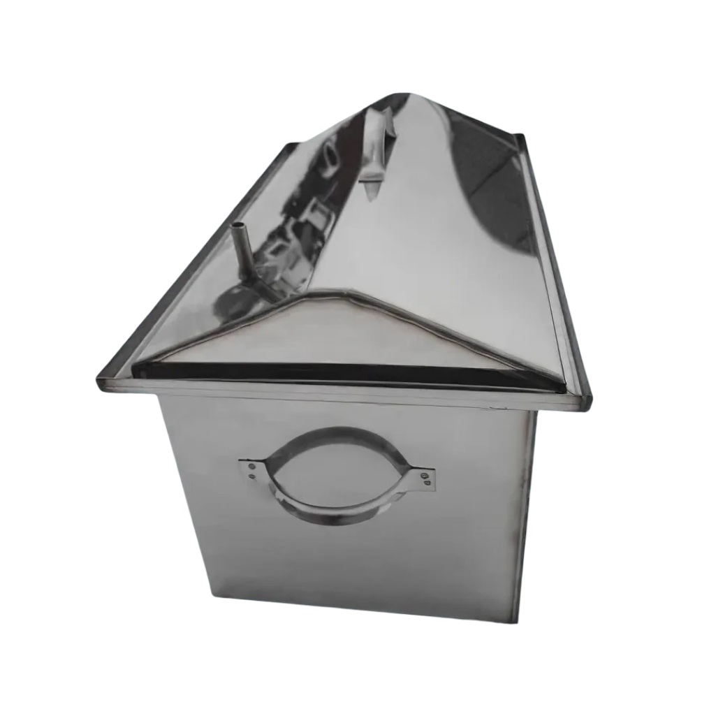 Коптильня горячего копчения ЭЛИТ Мини, крышка домиком, 200х200х400 мм, 16 л, нержавеющая сталь