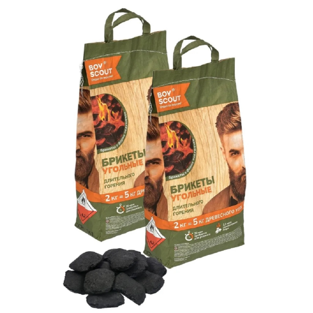 Уголь брикетированный Boyscout, Подушечки длительного горения, 2 кг