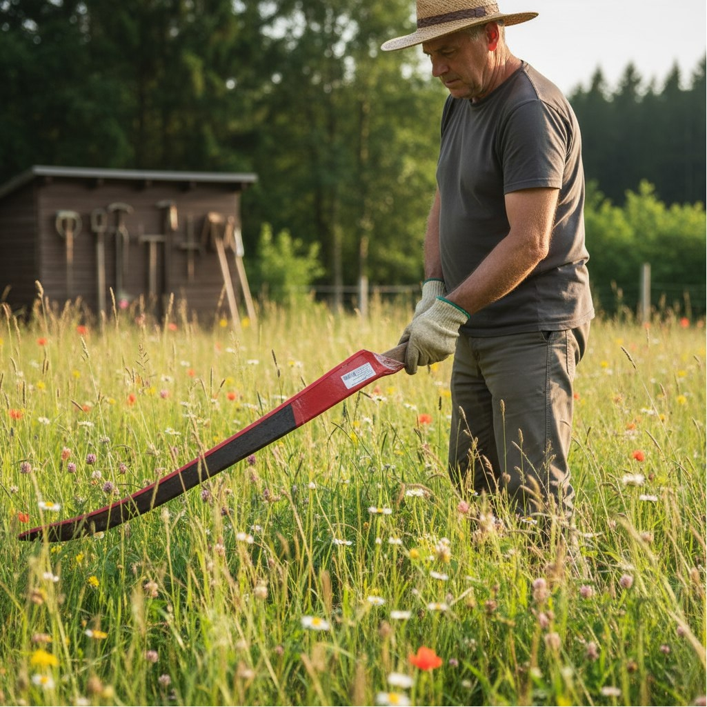 Коса металлическая Сайга-люкс 39825-7, №7 отбитая, заточенная, износостойкая, 70 см