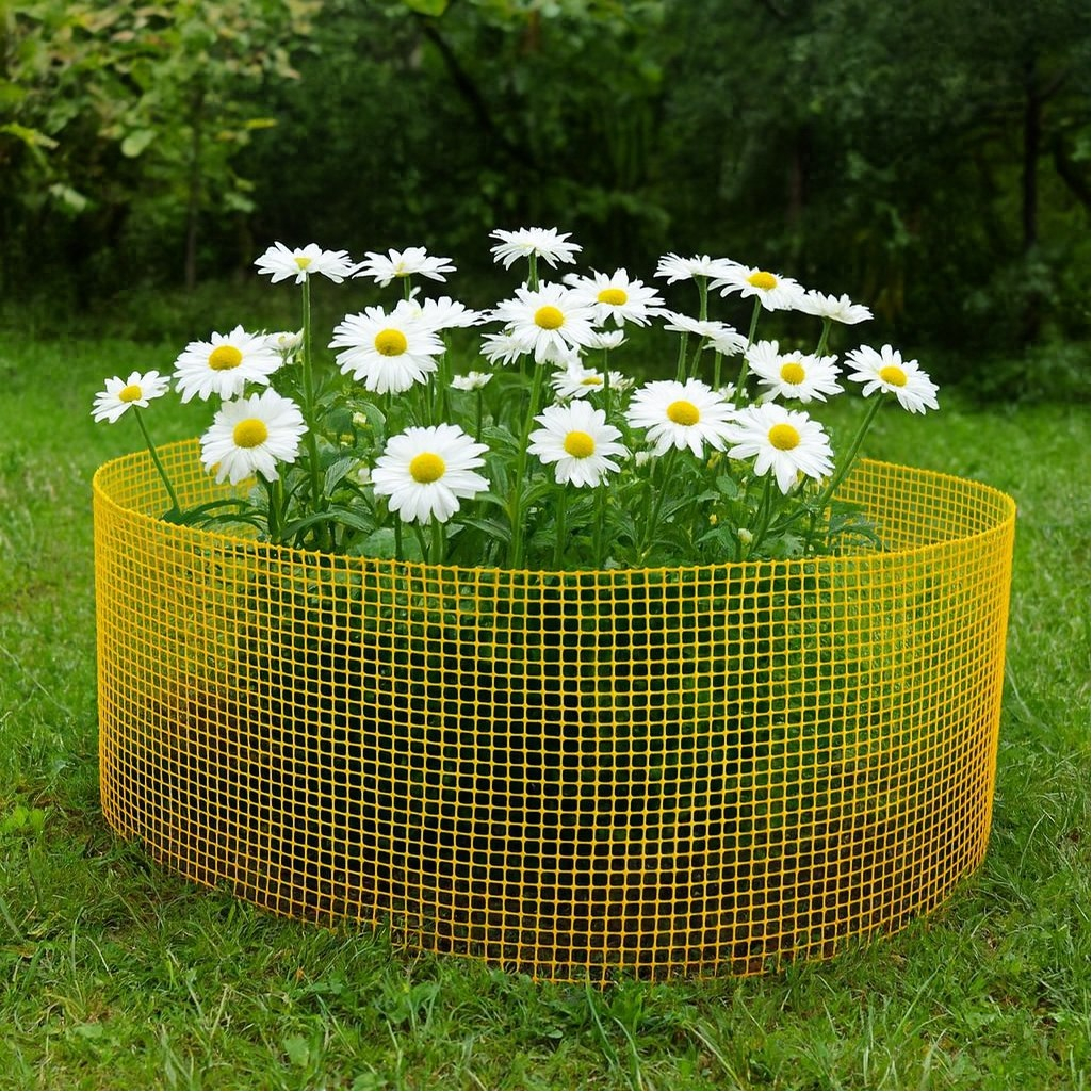 Решетка садовая Эконом, 1х20 м, ячейка 15х15 мм, полипропилен, желтая, 1 м.п.