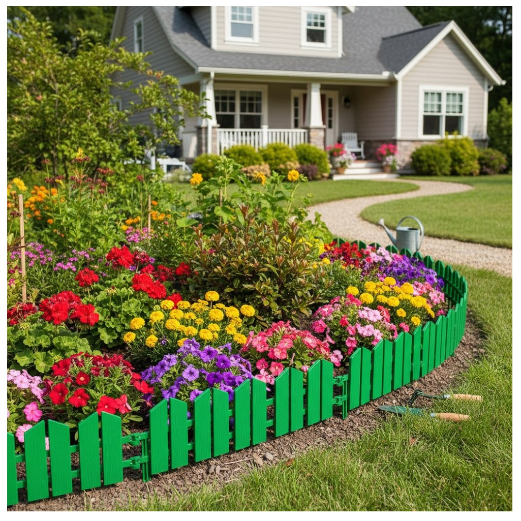 Бордюр декоративный Grinda Летний сад 422225-G, зелёный, 16х300 см