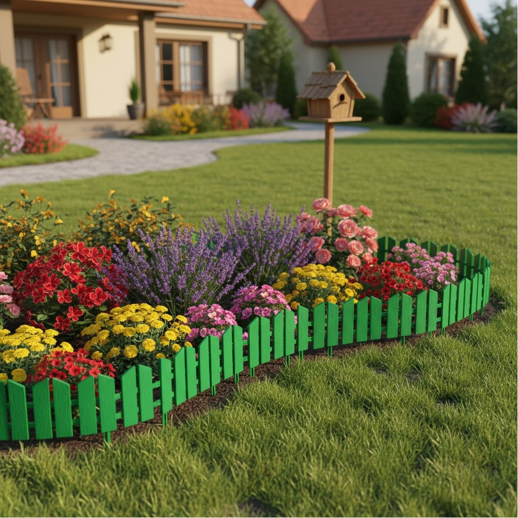 Бордюр декоративный Grinda Летний сад 422225-G, зелёный, 16х300 см