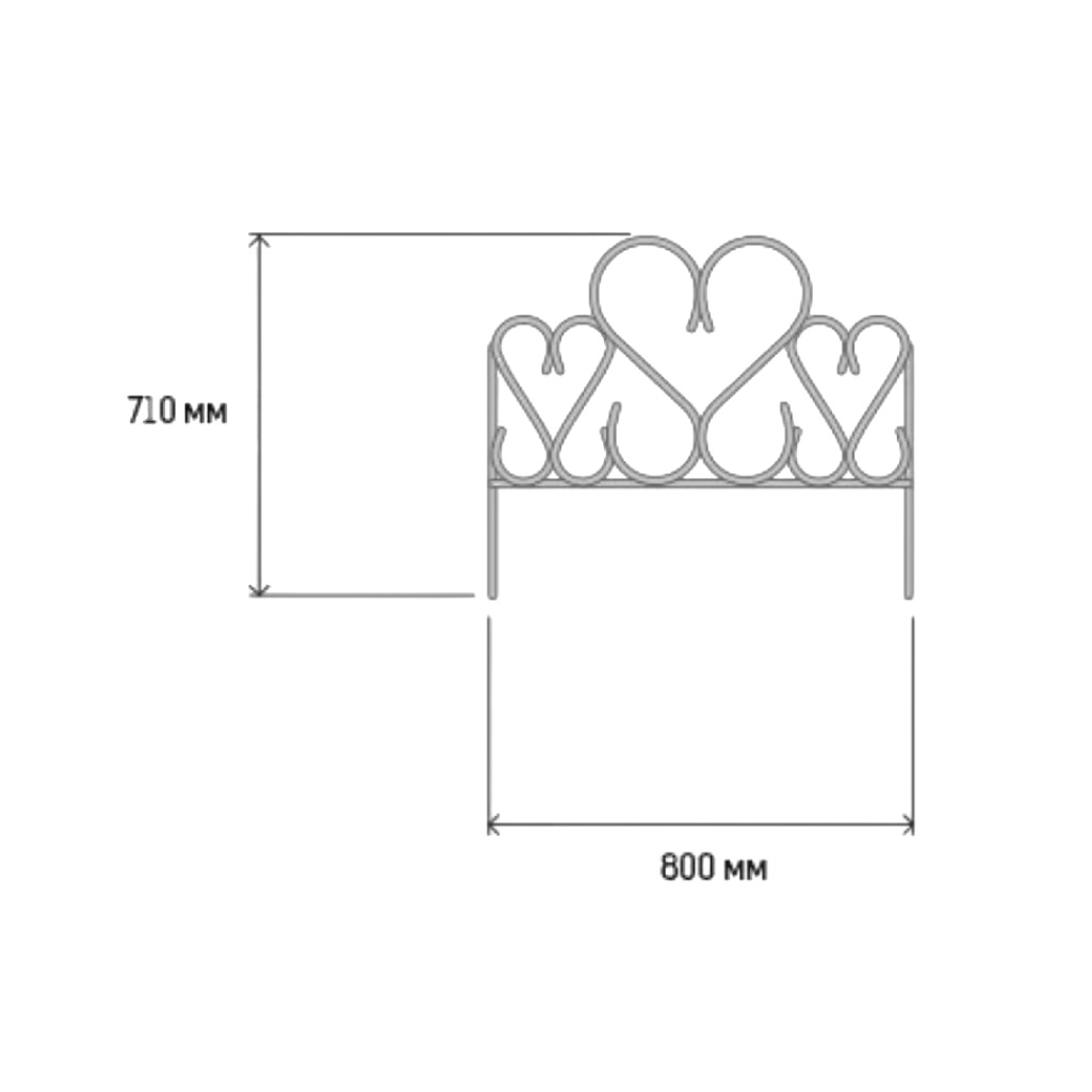 Забор декоративный ЛДН Амурный, секция 710х800 мм, 5 секций, зеленый, сталь
