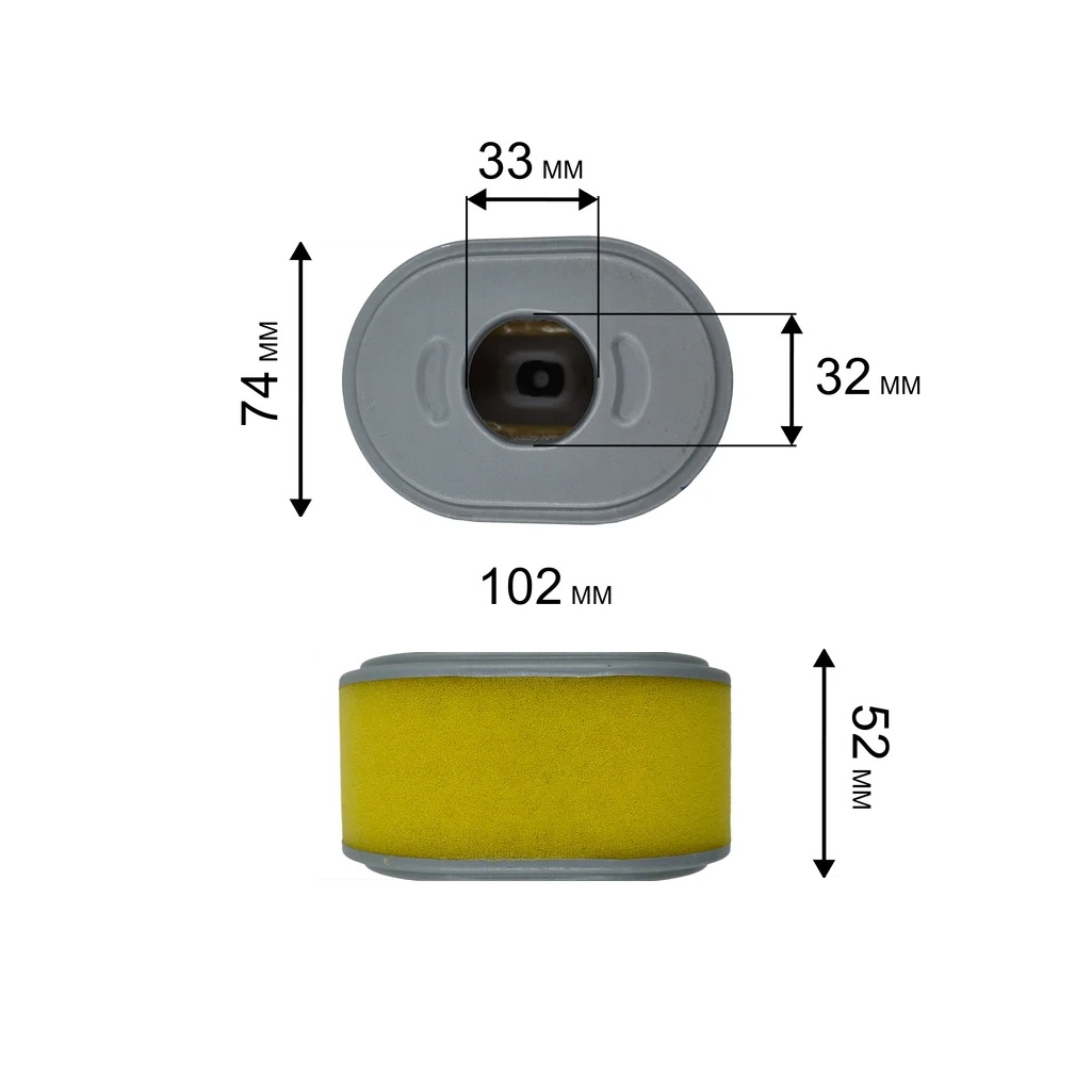 Фильтр воздушный IGP 1500036, для двигателей Honda GX110, GX120 с горизонтальным расположением коленвала