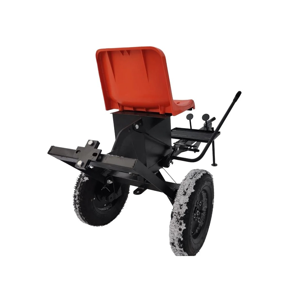 Прицеп-адаптер ПНО-1 для мотоблока и камнереза, пластмассовое сиденье, черный