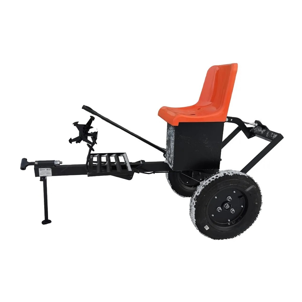 Прицеп-адаптер ПНО-1 для мотоблока и камнереза, пластмассовое сиденье, черный