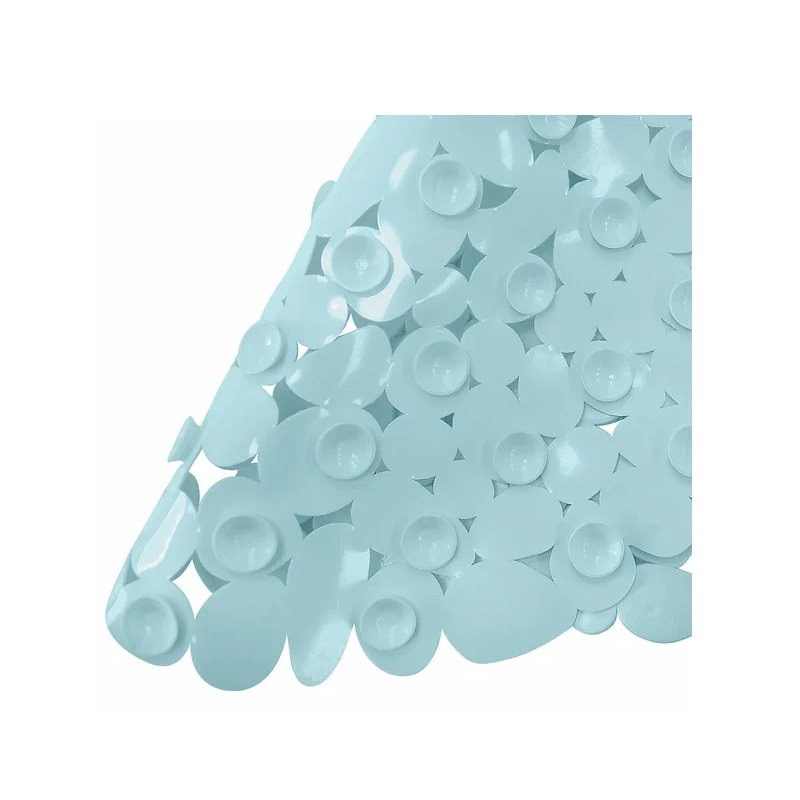 Коврик в ванну противоскользящий Морская галька 36х69см дымчато-голубой