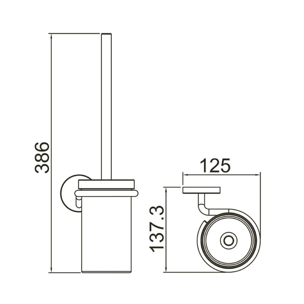 Ершик настенный для унитаза Gappo G30710-9, металл, оружейная сталь