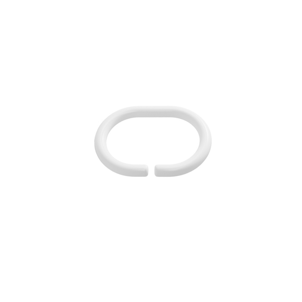Кольца для штор в ванную Iddis RID011P, 236286, в наборе 12 штук, полипропилен, белый