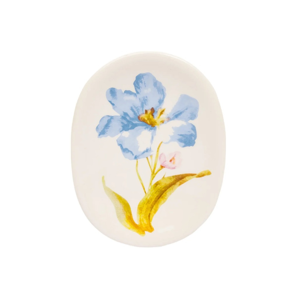 Мыльница Рыжий кот Прованс, овальная, керамика, белая, 3х10.5х14 см