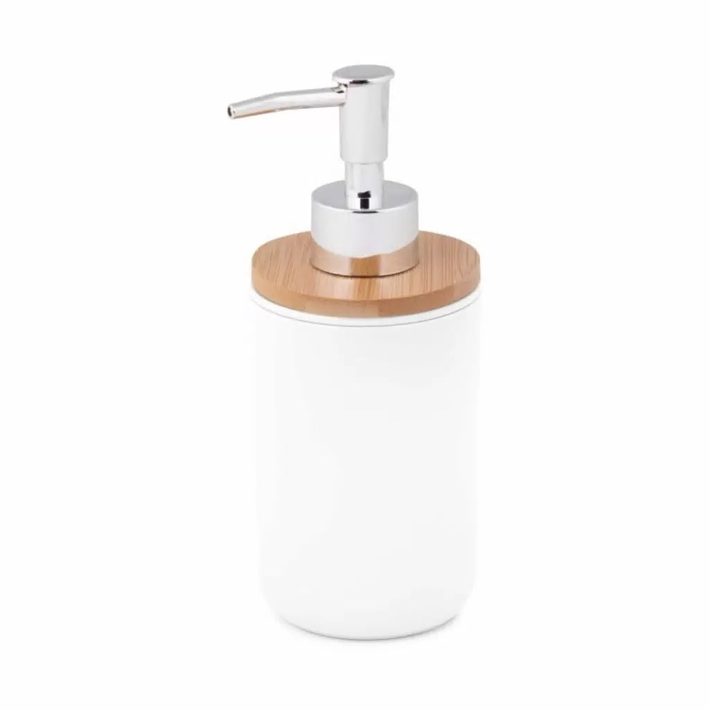 Дозатор для жидкого мыла Альтернатива Бамбук настольный, пластик, белый, 320 мл