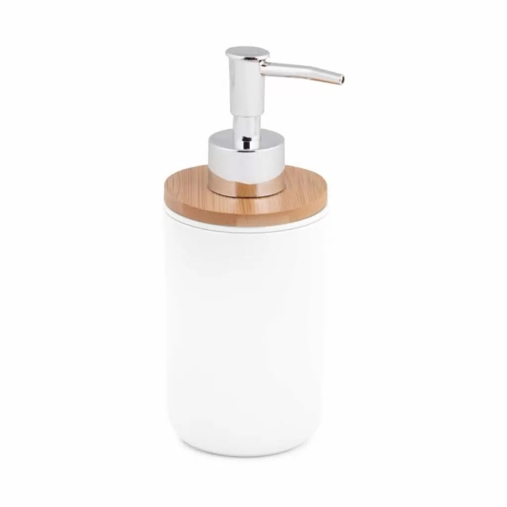 Дозатор для жидкого мыла Альтернатива Бамбук настольный, пластик, белый, 320 мл