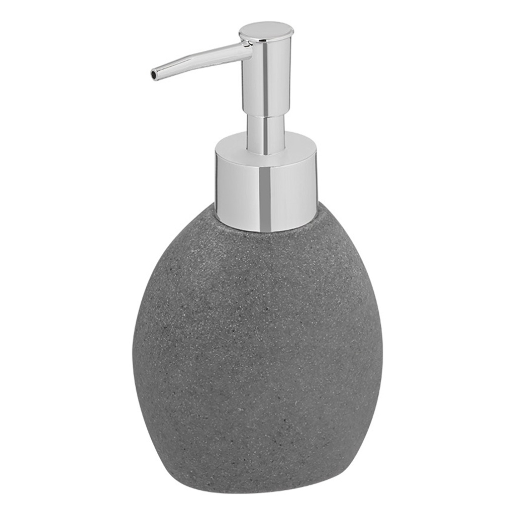 Дозатор для жидкого мыла Рыжий Кот Гранит настольный, полистоун, серый, 190 мл