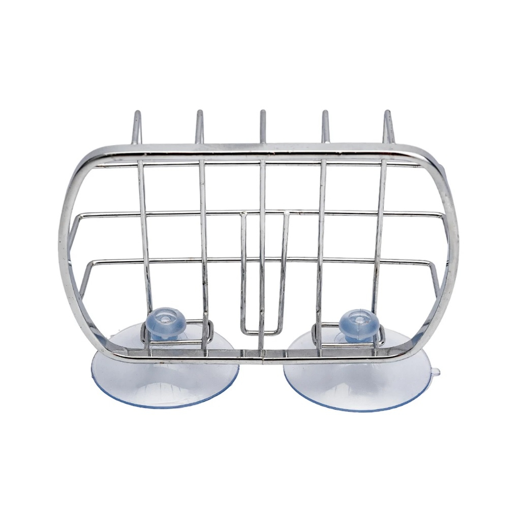 Мыльница Рыжий Кот Cozy-SD-2, на присосках,  хромированная, 13x9x3 см, 312066