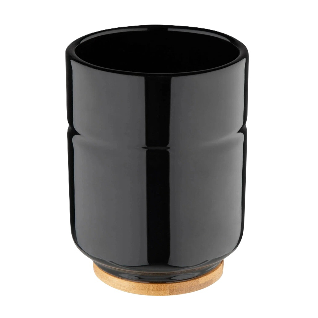 Стакан для ванной Leonord Barcelona, керамика, черный, 8х8х10 см