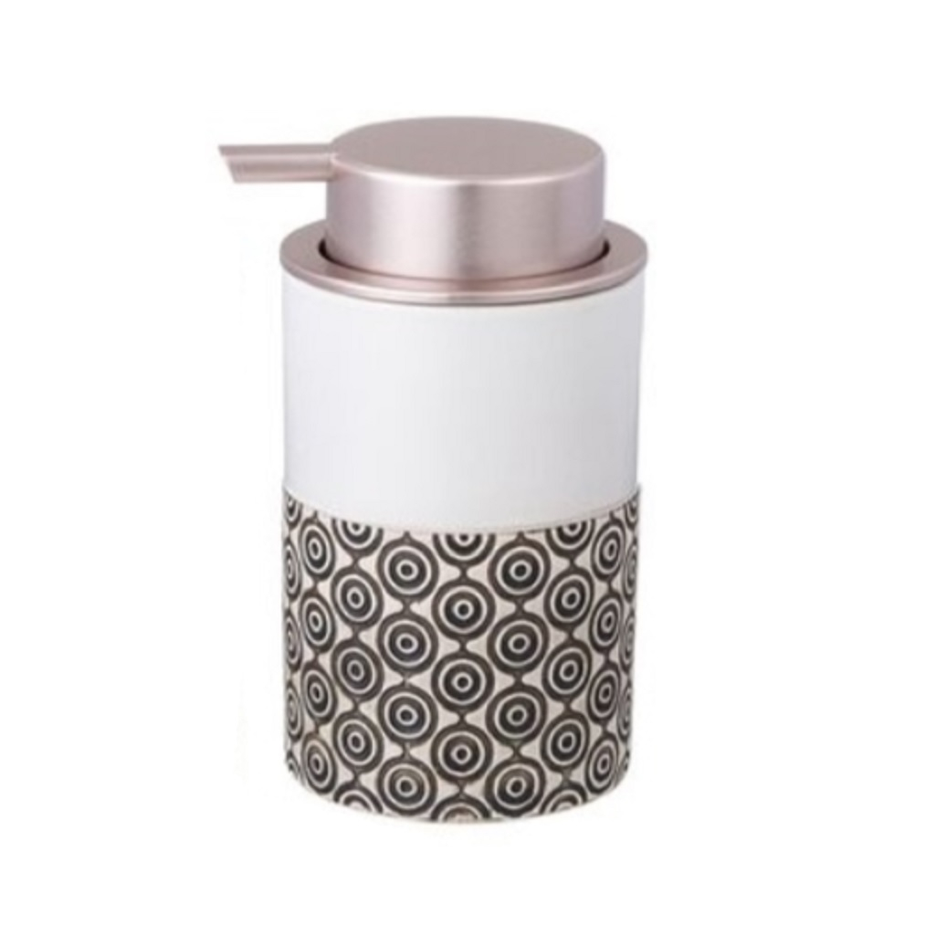 Дозатор для мыла Lefard 755-1034, керамика и пластик, белый с рисунком