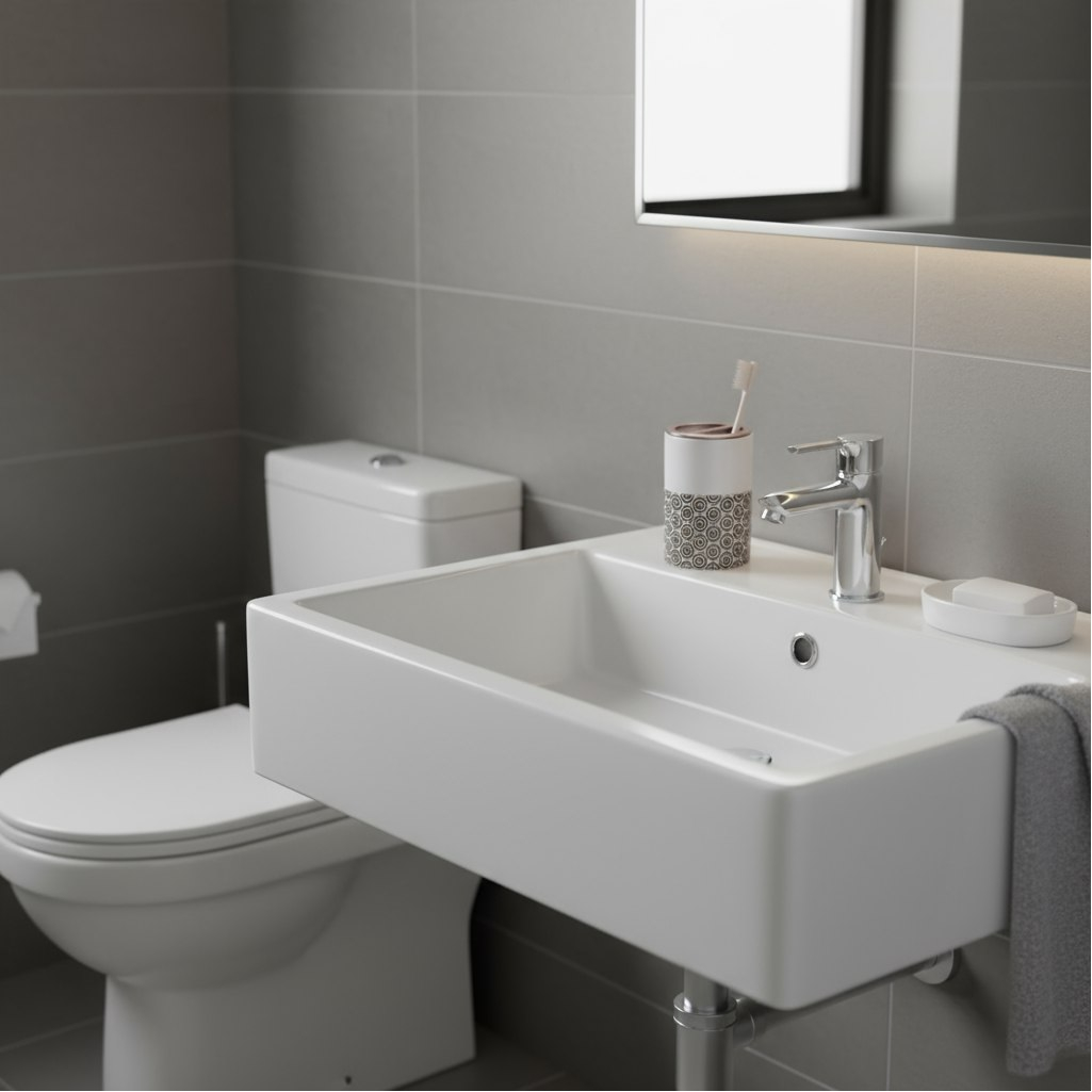 Стакан для зубных щеток Lefard 755-1034, керамика и пластик, белый с рисунком