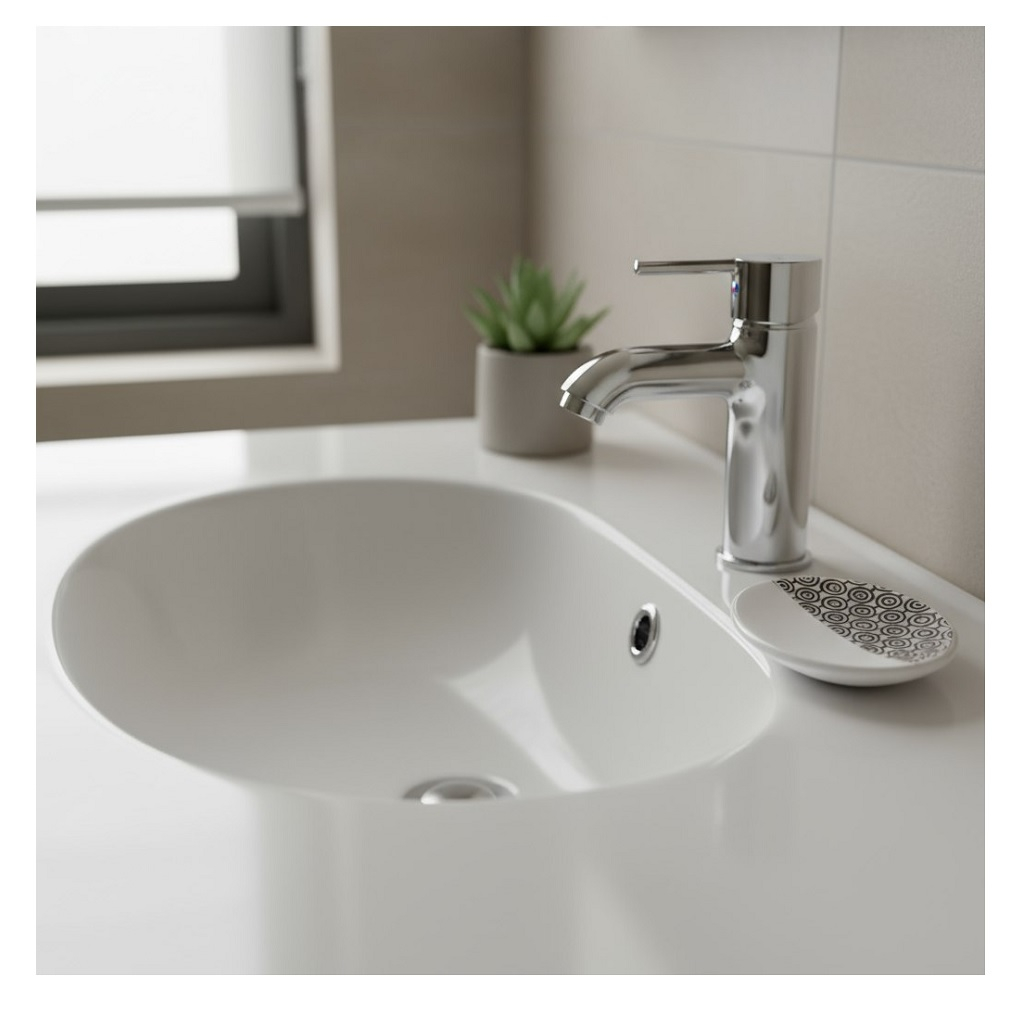 Мыльница для ванной Lefard 755-1034, керамика и пластик, белый с рисунком