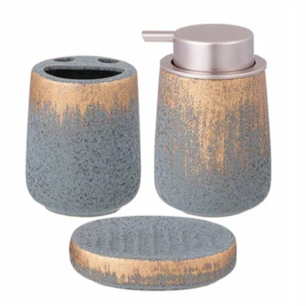 Мыльница для ванной Lefard 755-1035, керамика и пластик, серая бронза