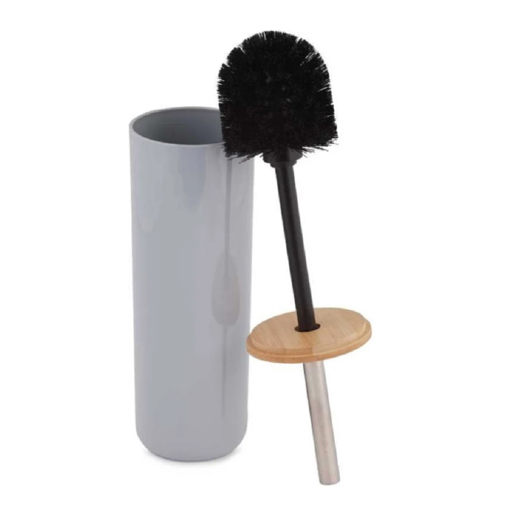 Ершик для унитаза Альтернатива М8066, Бамбук, с высокой подставкой, серый