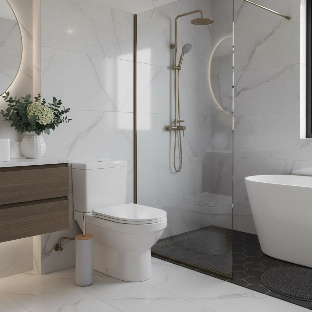 Ершик для унитаза Альтернатива М8066, Бамбук, с высокой подставкой, серый