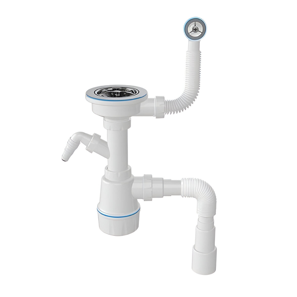 Сифон бутылочный Nova 1048 для кухонной мойки, с переливом, 50-3 1/2