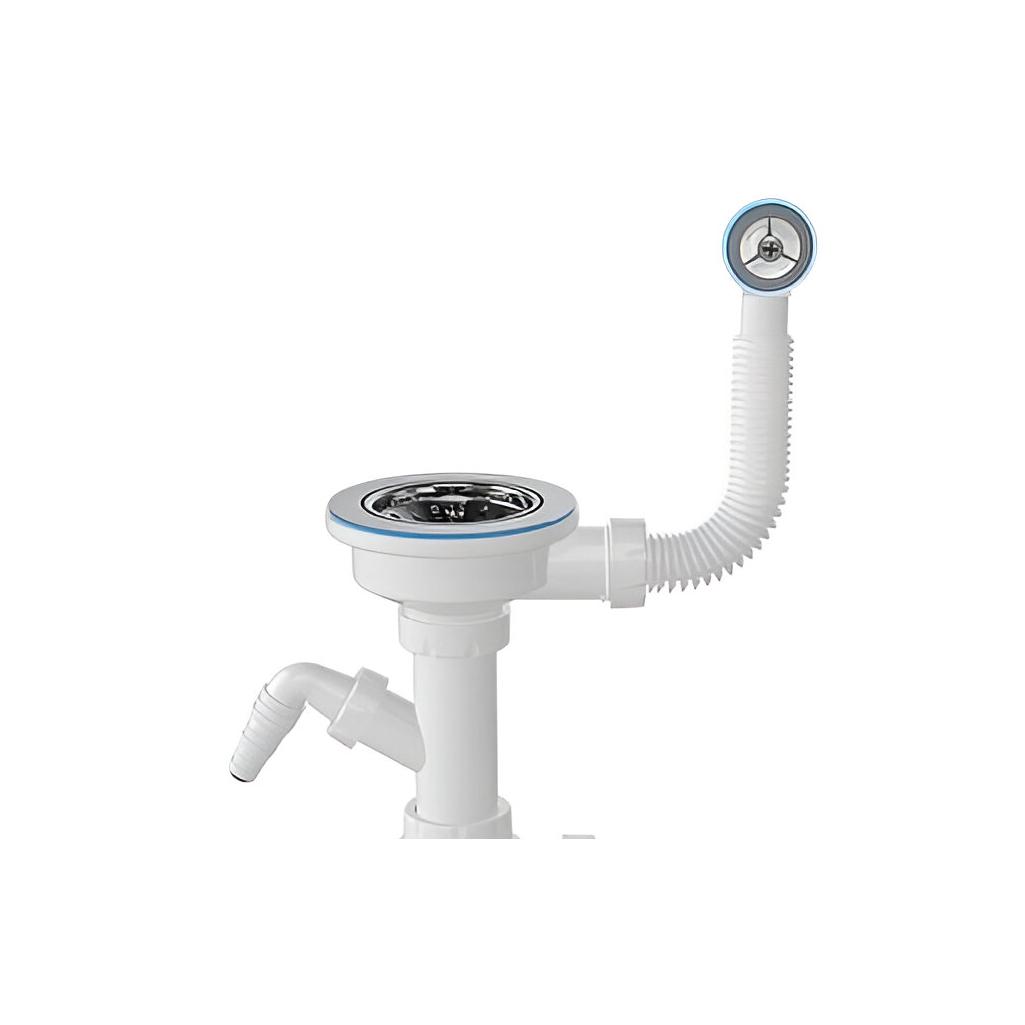 Сифон бутылочный Nova 1048 для кухонной мойки, с переливом, 50-3 1/2