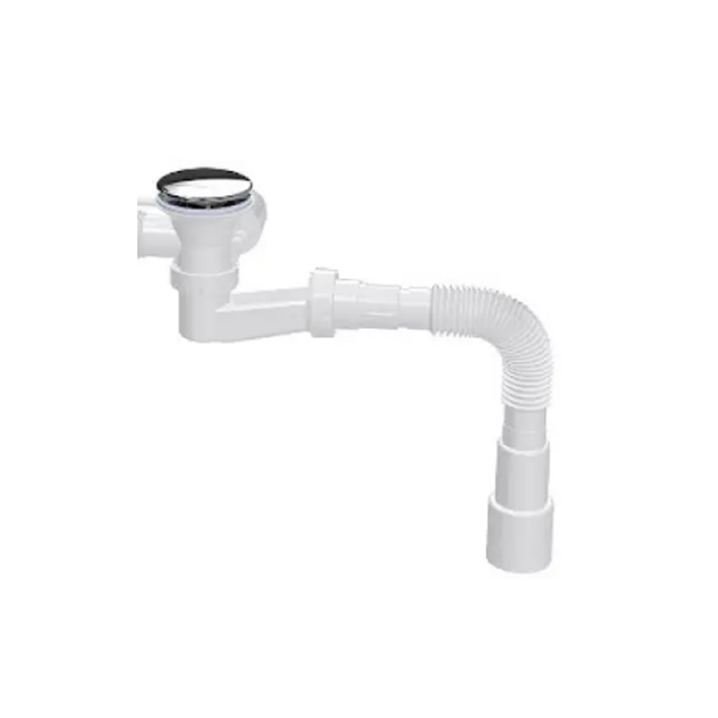 Сифон для ванны Nova Plumbing Solution 1541, автоматический, с переливом, гибкая труба 1/2