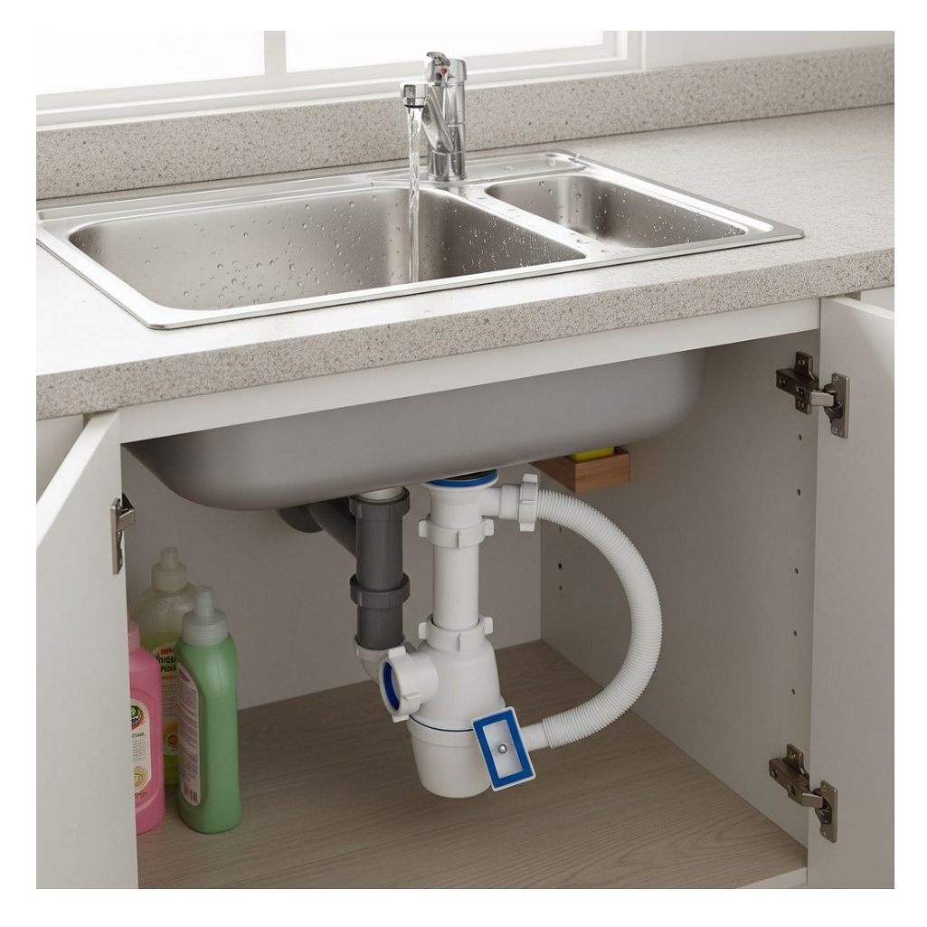 Сифон для мойки Orio А-4004 с гибким переливом, бутылочный, 1 1/2