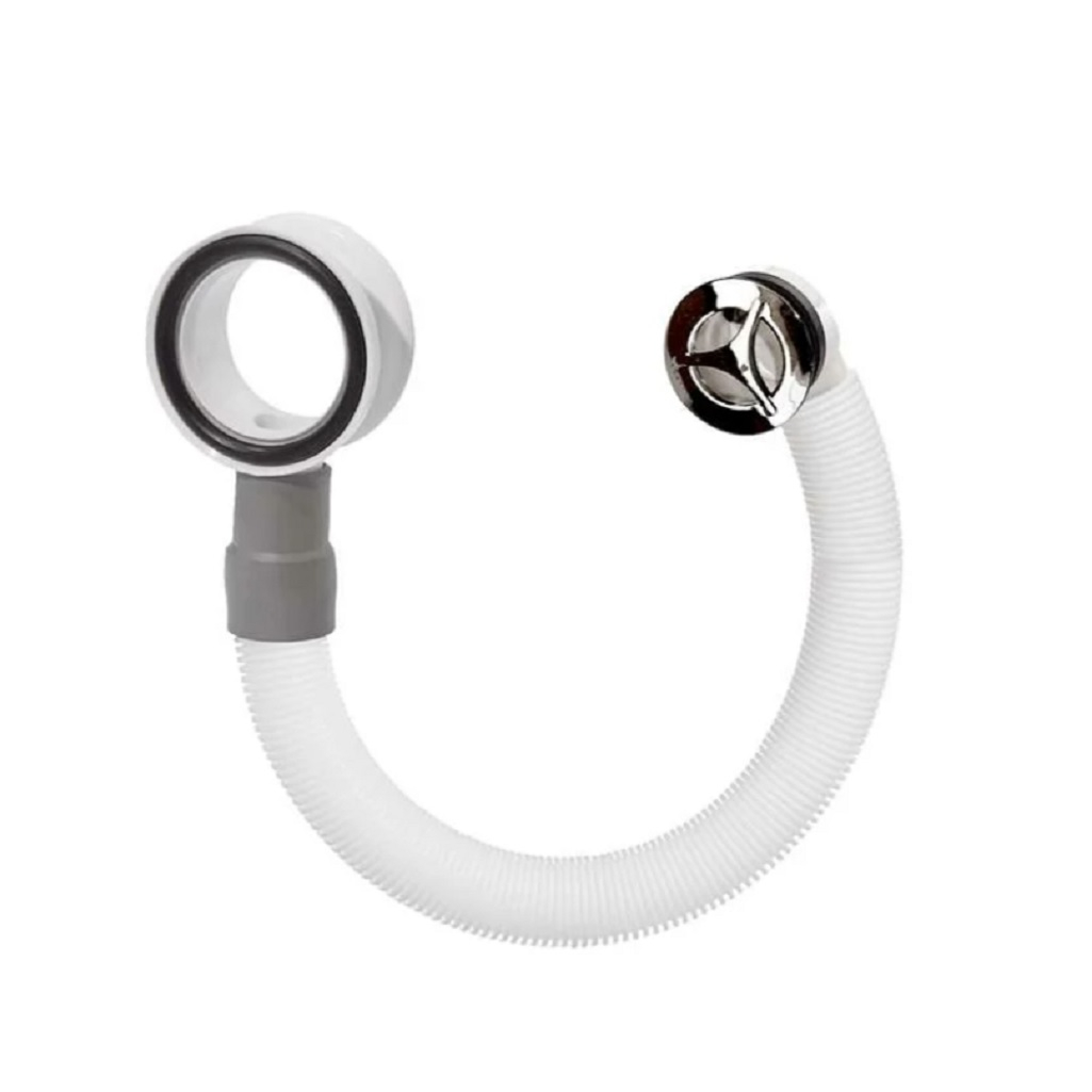 Слив-перелив для раковины Orio А-5408-2, с круглым переливом, пластик, хром, 300 мм