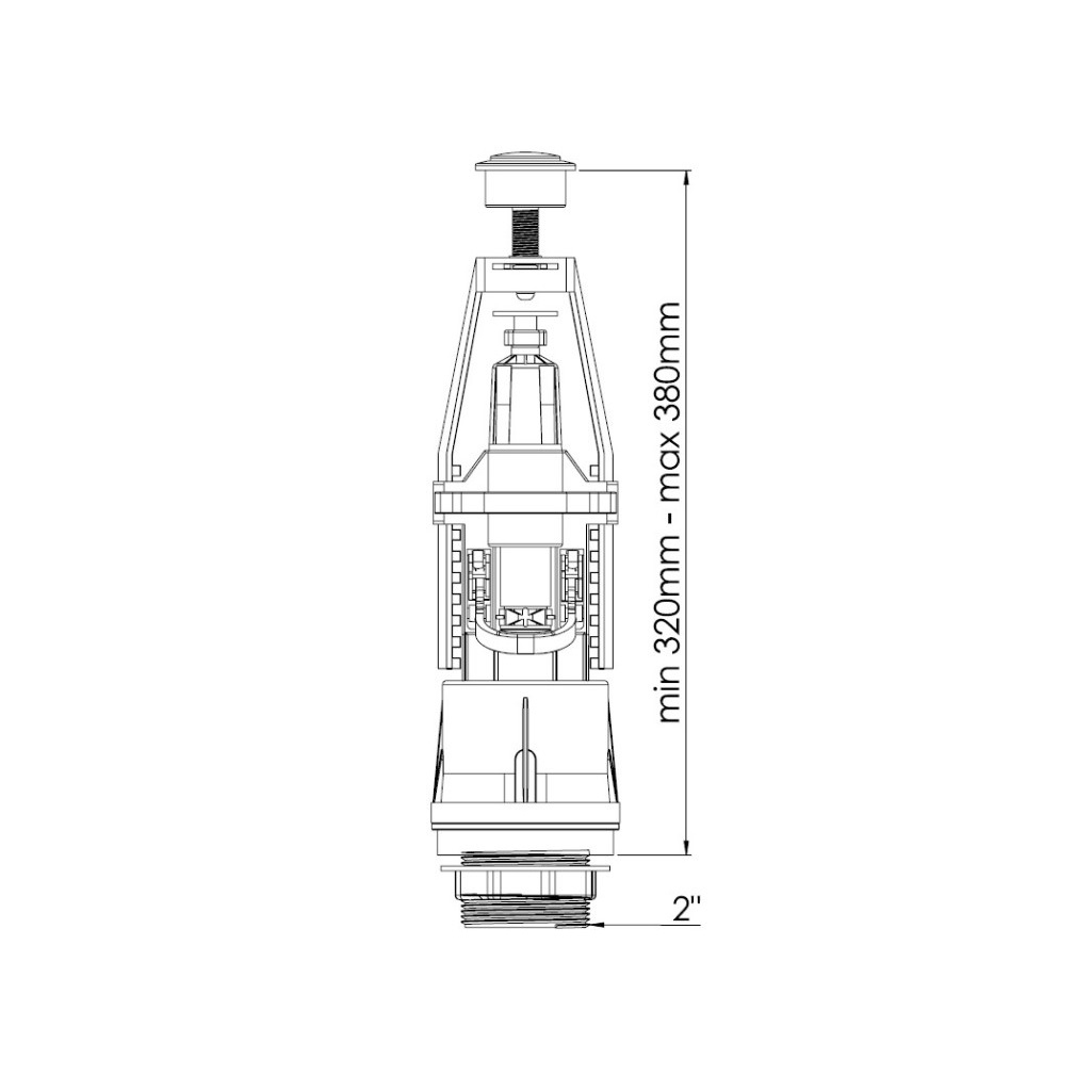 Арматура для бачка унитаза Nova 4803, универсальная, однокнопочная, нижняя подводка