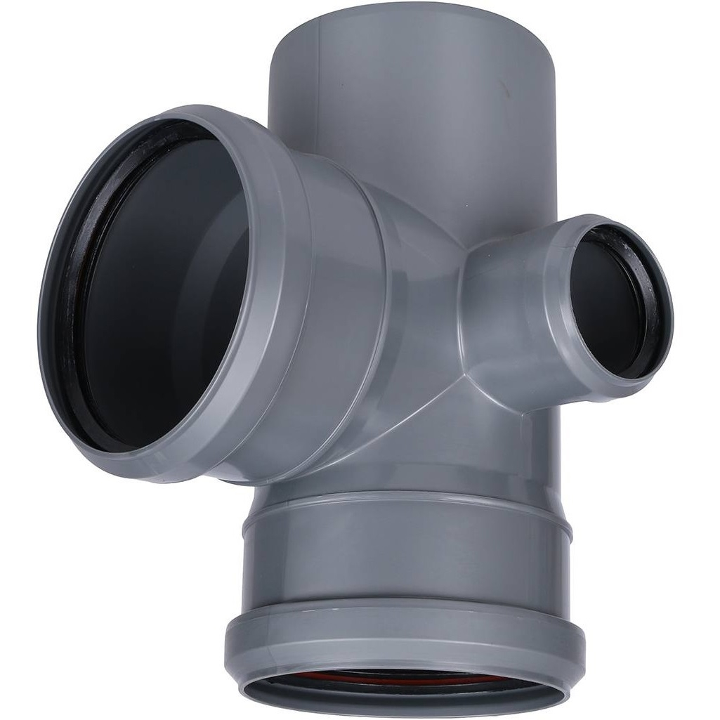 Крестовина двухплоскостная правая 87 гр. Sinikon 512035.R, 110х110х50 мм, полипропилен, цвет серый