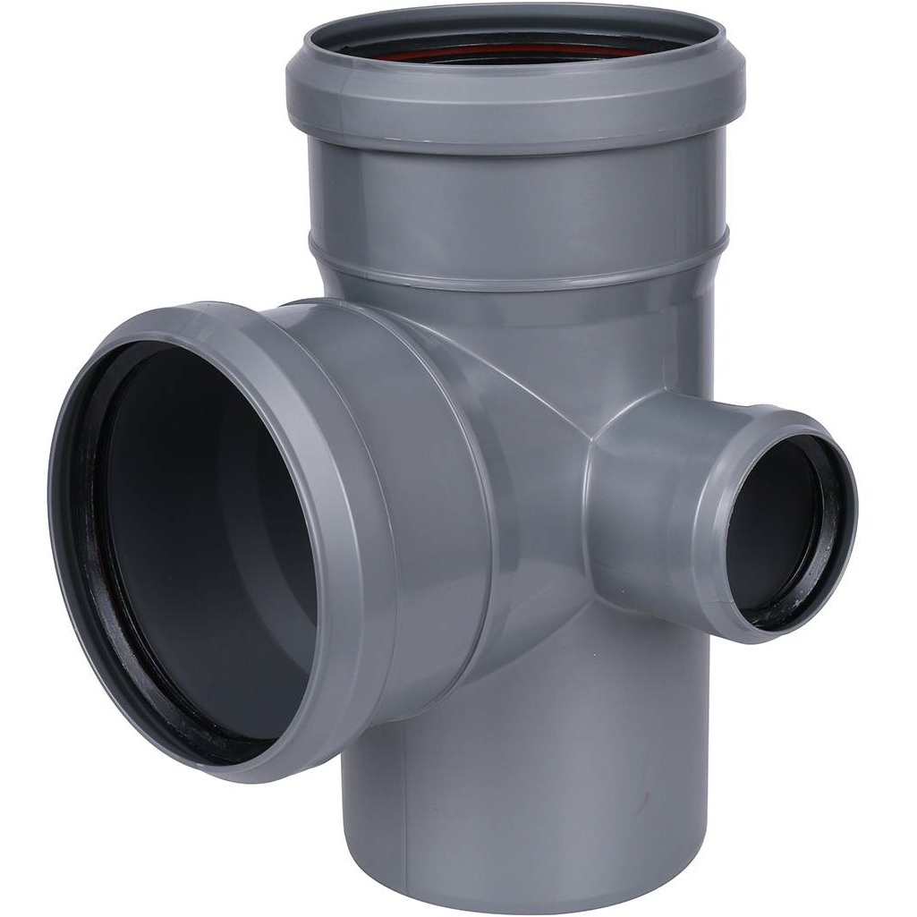 Крестовина двухплоскостная правая 87 гр. Sinikon 512035.R, 110х110х50 мм, полипропилен, цвет серый