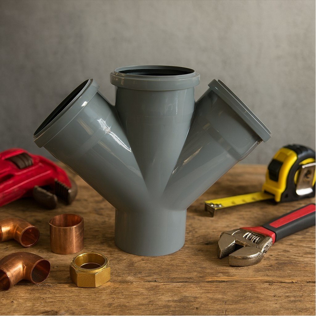 Крестовина канализационная 110х110х110х45°, одноплоскостная, толщина стенки 2.7 мм