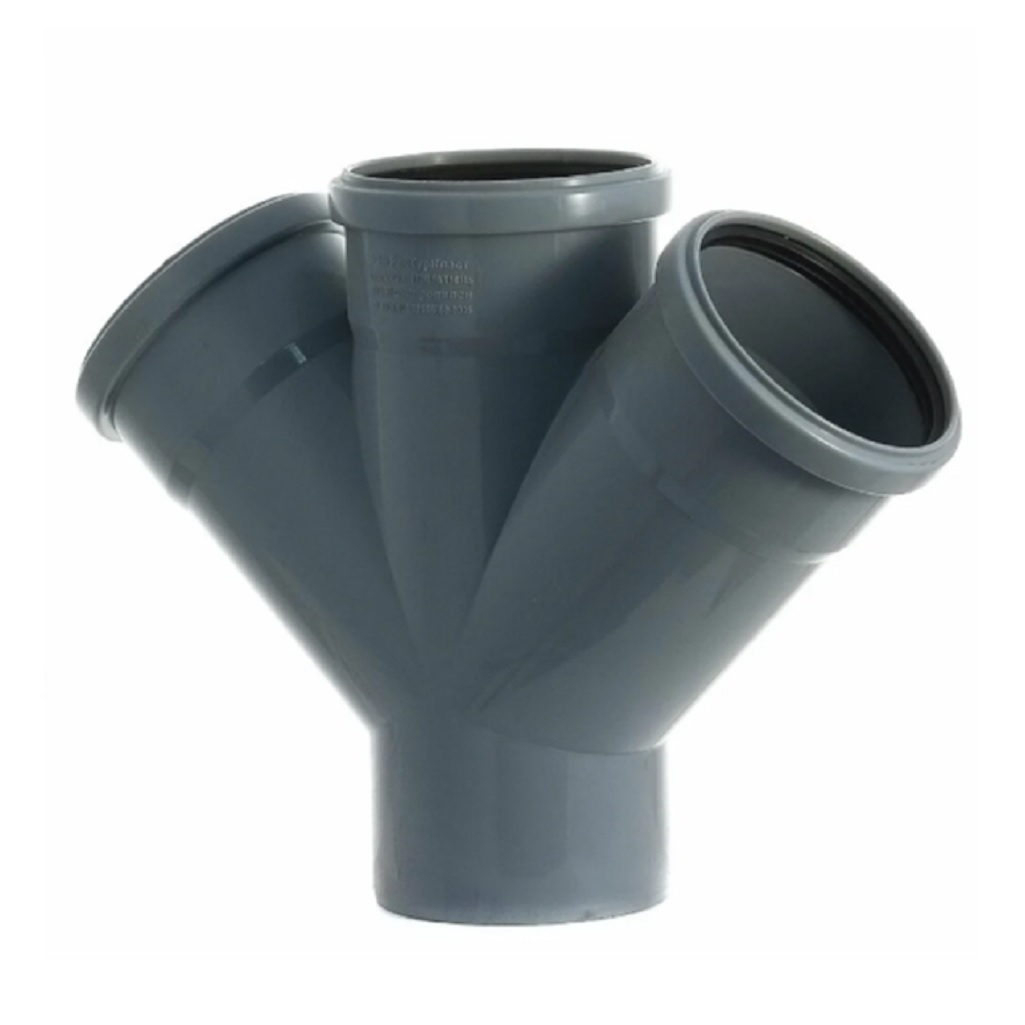 Крестовина канализационная 110х110х110х45°, одноплоскостная, толщина стенки 2.7 мм