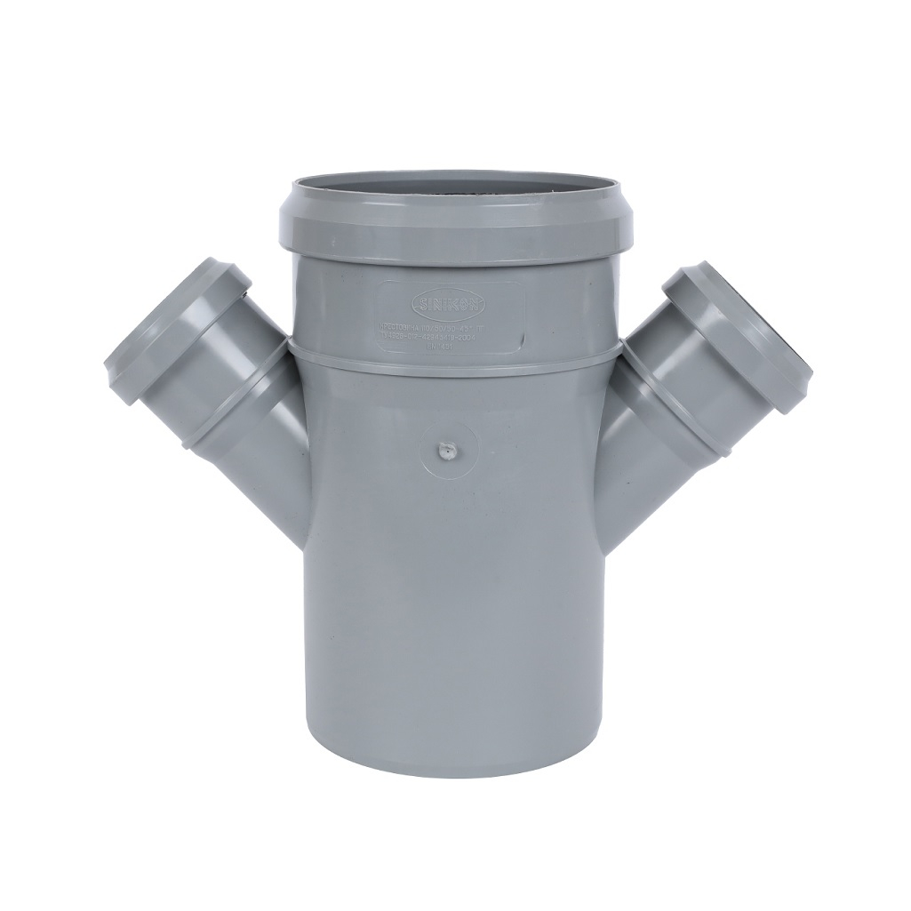 Крестовина одноплоскостная 45 гр., Sinikon Comfort 506008.R, диаметр 110х110х50 мм, серая