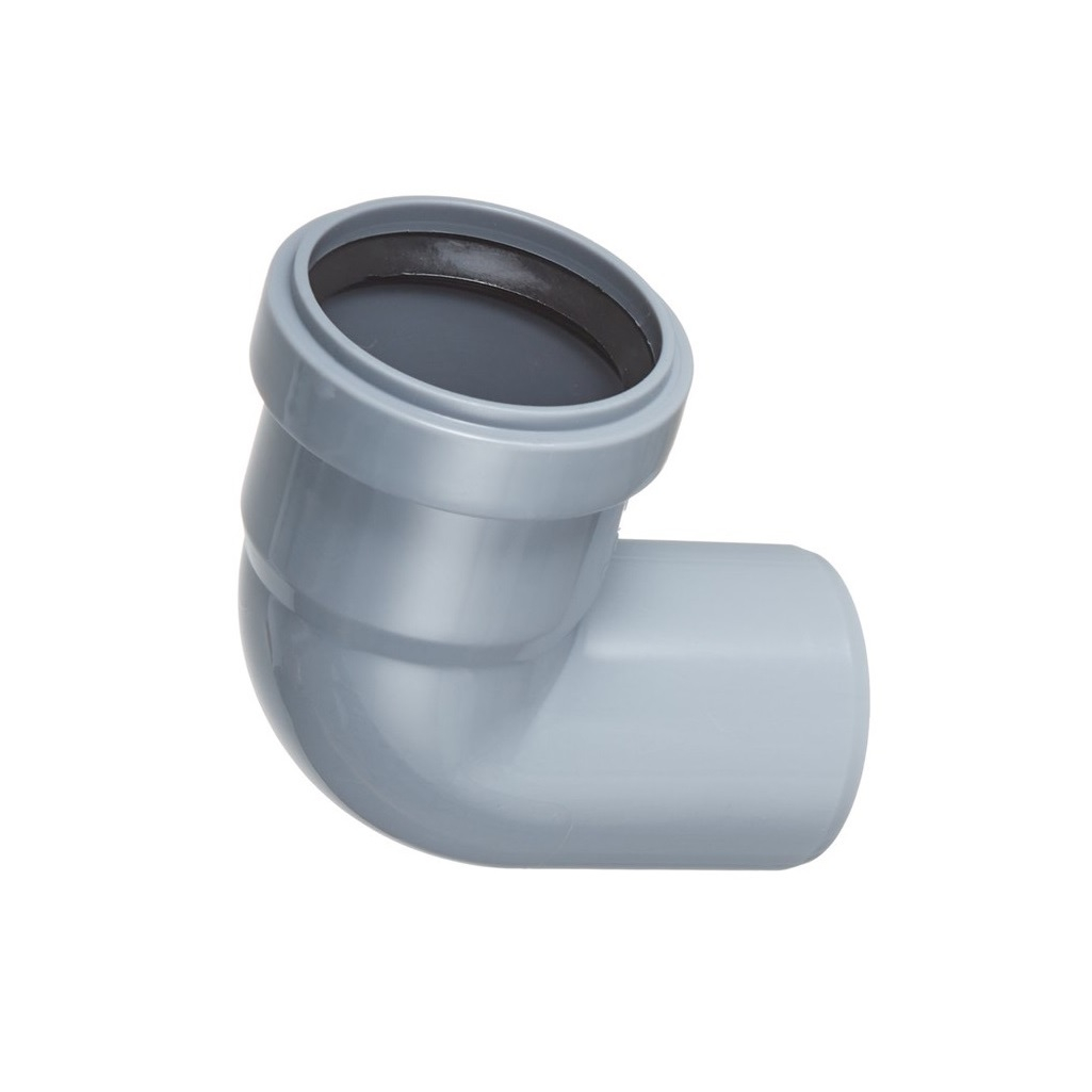Отвод канализационный 87 гр. Sinikon Standart диаметр 50 мм, 504035R, серый