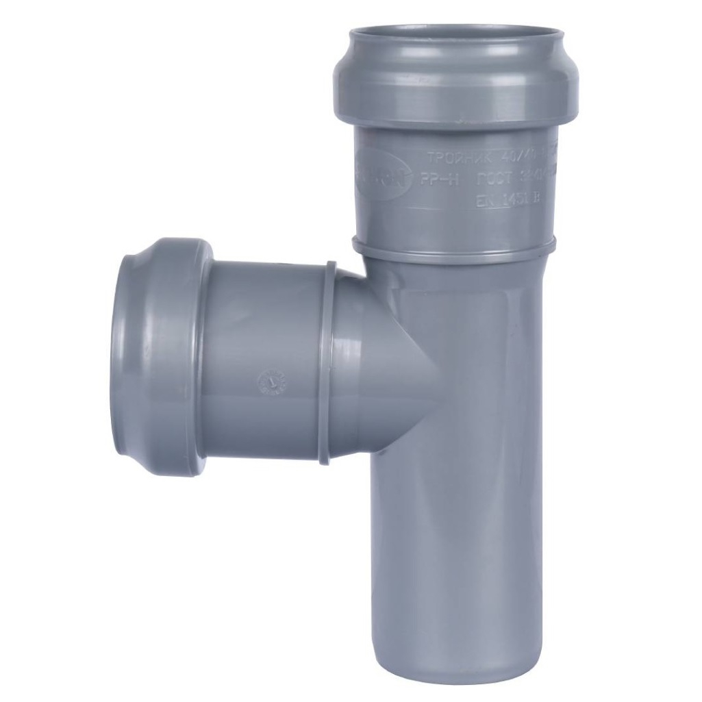 Тройник канализационный 87 гр. Sinikon 508011R, диаметр 40х40 мм, серый