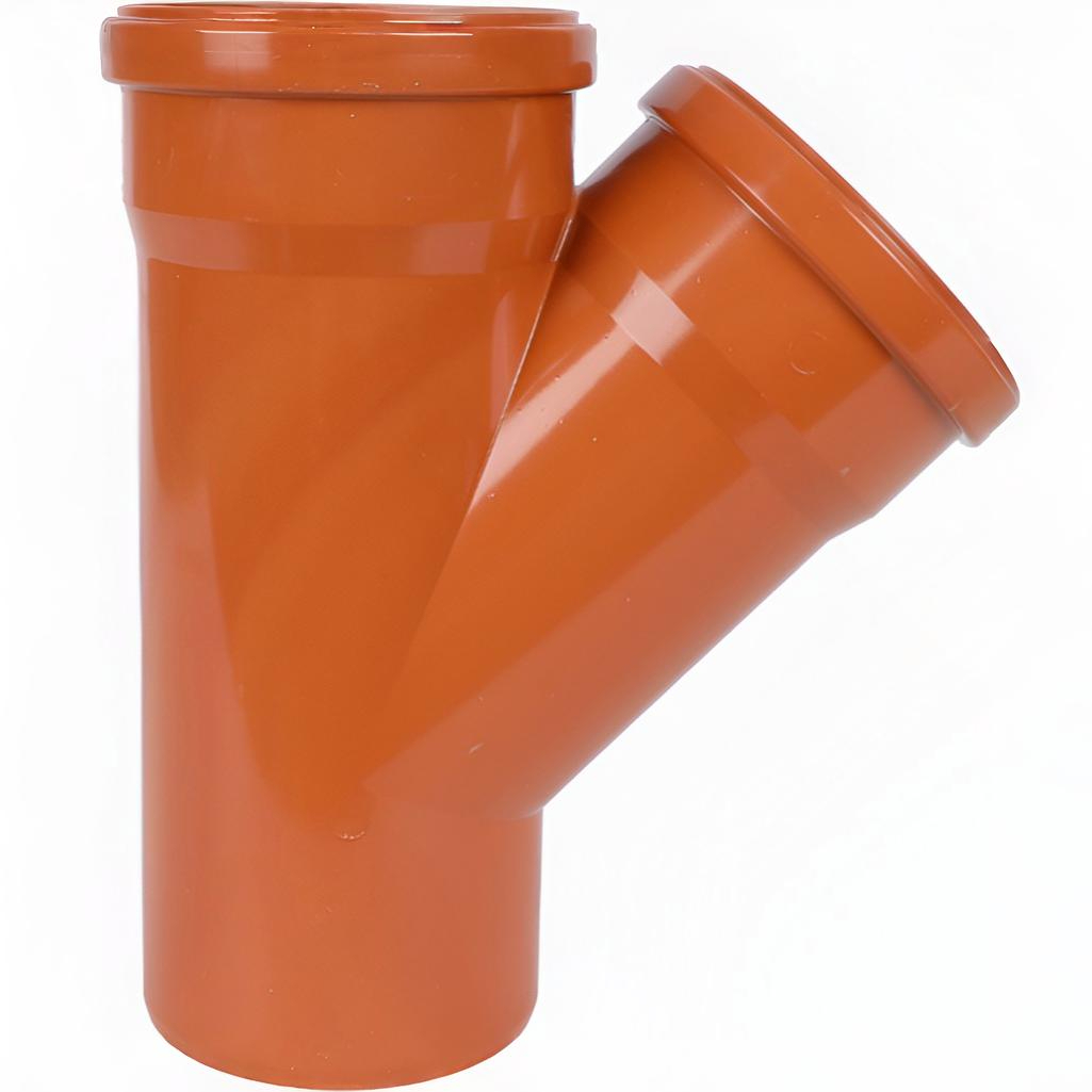 Тройник канализационный 45 гр. Sinikon 20300.R.B, диаметр 110х110 мм, красный