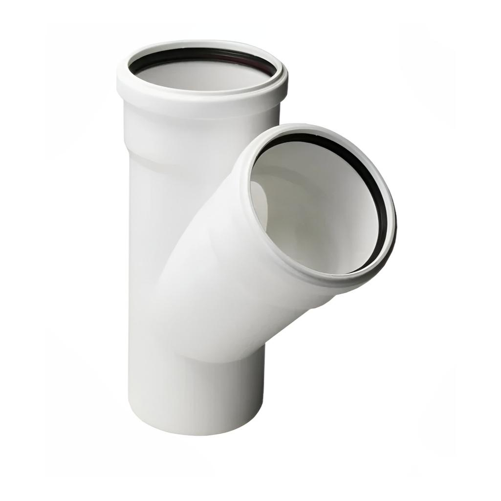 Тройник канализационный 45 гр. Sinikon 508025.R, диаметр 110х110 мм, белый