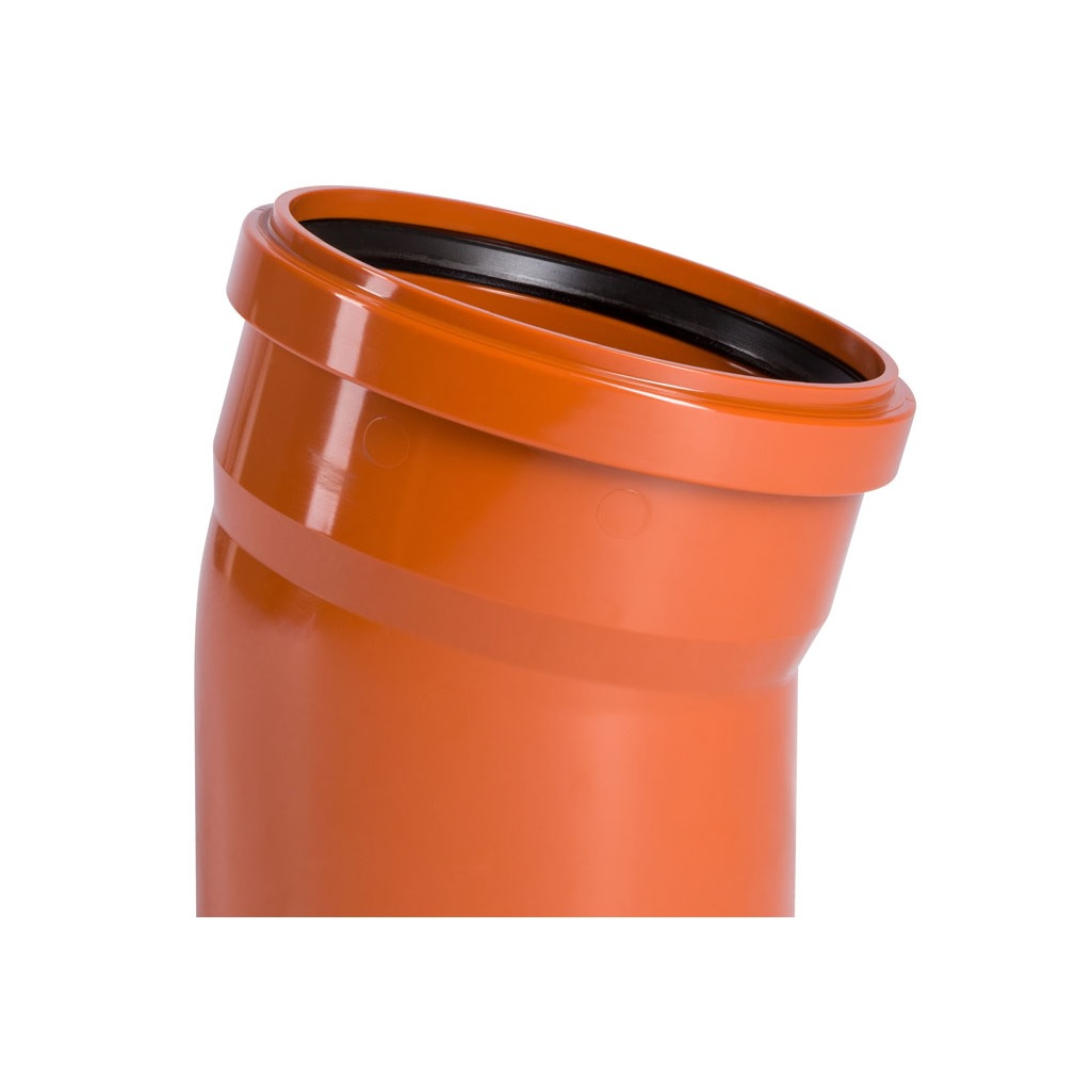 Отвод для наружной канализации MagnaPlast, диаметр 200, угол 15 градусов, красный