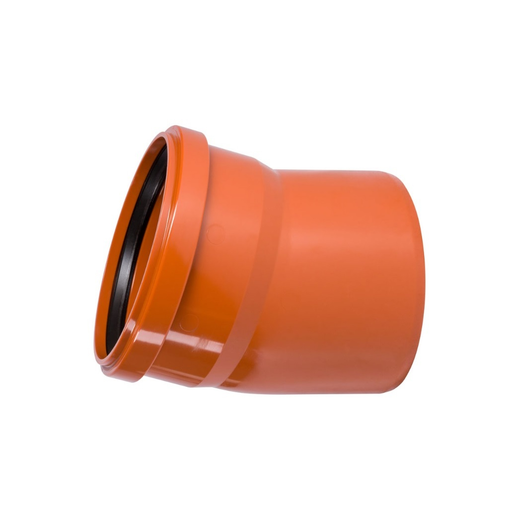 Отвод для наружной канализации MagnaPlast, диаметр 200, угол 15 градусов, красный