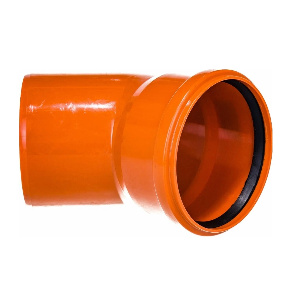 Отвод для наружной канализации MagnaPlast, диаметр 200, угол 15 градусов, красный